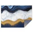 thumbnail image 1 of Blue Marble Gold Wave Pattern Rectangle Tablecloth 60"x84",Waterproof Polyester Rectangle Table Cloth, Wipeable Spillproof Polyester Tablecloth for Dining, Camping, Indoor and Outdoor, 1 of 5