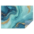 thumbnail image 1 of Blue Marble Gold Wave Pattern Rectangle Tablecloth 60"x84",Waterproof Polyester Rectangle Table Cloth, Wipeable Spillproof Polyester Tablecloth for Dining, Camping, Indoor and Outdoor, 1 of 5