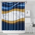 thumbnail image 1 of Blue Marble Gold Wave Pattern Shower Curtain 84"x72" ,Bathroom Decorative Shower Curtains Set with 12 Hooks,Modern Waterproof Washable Shower Curtain, 1 of 6