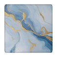 thumbnail image 1 of Blue Marble Gold Wave Pattern Square Fitted Tablecloth with Elastic Edge,Square Table Cover,Washable Elastic Table Cover for Home Kitchen Party Decor 34"x34", 1 of 6