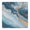 thumbnail image 1 of Blue Marble Gold Wave Pattern Square Fitted Tablecloth with Elastic Edge,Square Table Cover,Washable Elastic Table Cover for Home Kitchen Party Decor 36"x36", 1 of 6