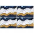 thumbnail image 1 of Blue Marble Gold Wave Pattern Summer Placemats Table Placemats Set Of 4-Linen Kitchen Washable Placemats Table Mats 11.8"x17.7" Non-Slip Heat Resistant, 1 of 6