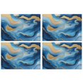 thumbnail image 1 of Blue Marble Gold Wave Pattern Summer Placemats Table Placemats Set Of 4-Linen Kitchen Washable Placemats Table Mats 11.8"x17.7" Non-Slip Heat Resistant, 1 of 6