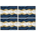 thumbnail image 1 of Blue Marble Gold Wave Pattern Summer Placemats Table Placemats Set Of 4-Linen Kitchen Washable Placemats Table Mats 11.8"x17.7" Non-Slip Heat Resistant, 1 of 6