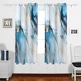 thumbnail image 1 of Blue Marble Grommet Blackout Curtains Thermal Insulated Window Curtain Sets for Bedroom Living Room 63"L x 55"W 2 Panels, 1 of 5