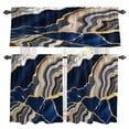 thumbnail image 1 of Blue Marble Kitchen Curtains Sets for Windows 36 Inch Length, Grey Gold Texture Vintage Farmhouse Art Rod Pocket Window Treatments Tier Curtains and Valances Set for Bedroom/Bathroom, 1 of 8