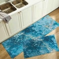 thumbnail image 1 of Blue Marble Kitchen Rugs and Mats, Non Skid Washable Absorbent Stain Resistant,Durable and Easy to Clean,Kitchen Rug Set of 2 Marble Kitchen Decor 17"x47"+17"x30", 1 of 6
