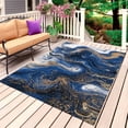 thumbnail image 1 of Blue Marble Outdoor Rug 6x9 Ft, Non Slip Washable Area Rug, Modern Minimalist Abstract Fluid Art Patio Rugs Carpet Runner, Large Floor Mat for Indoor/Outdoor Deck Porch Camping, 1 of 8