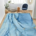 thumbnail image 1 of Blue Marble Pattern Area Rug, Modern Minimalist Style Stain Resistant Rugs With Non Slip Rubber Backing For Living Room Bedroom Rug Carpet, Home Decor Office Rug 3 x 5ft, 1 of 6