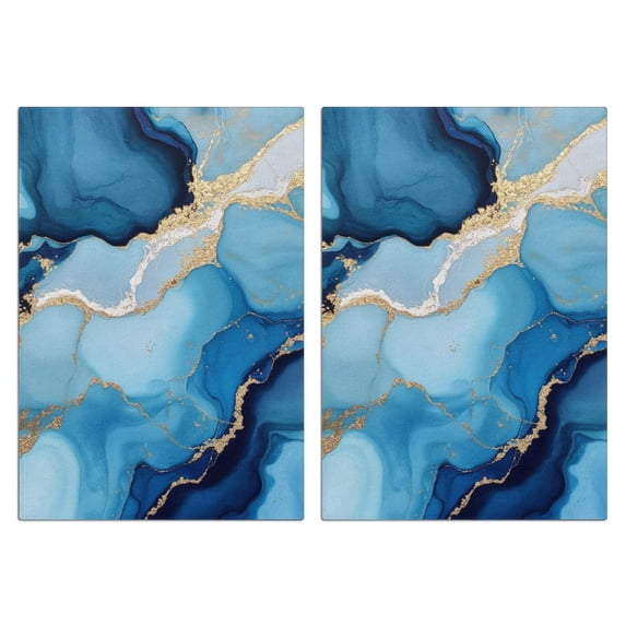Blue Marble Pattern Kitchen Towels, Superfine Fiber Dish Cloths with ...