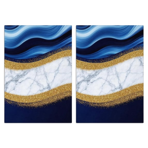 Blue Marble Pattern Kitchen Towels, Superfine Fiber Dish Towels with ...