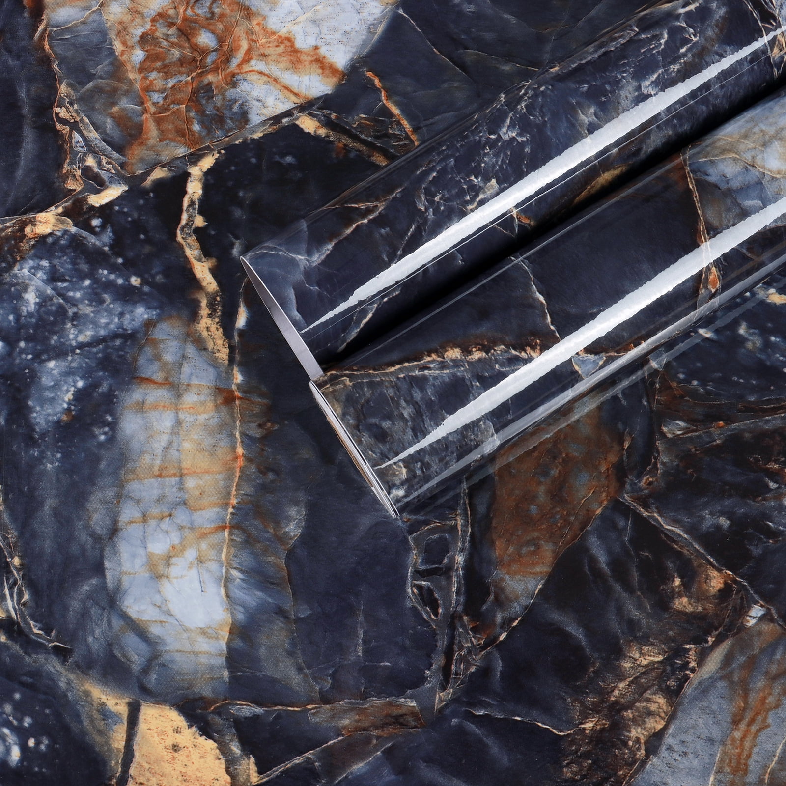  PVC Wallpaper Self Adhesive abstract white blue marble