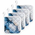 thumbnail image 1 of Blue Marble Pot Holders for Kitchen Heatproof Potholder, 4 Pack Modern Gray Golden Abstract Gradient Art Hot Pads Multipurpose Oven Pads Cloth Potholders Trivet for Cooking and Baking, 1 of 8