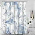 thumbnail image 1 of Blue Marble Shower Curtain - 100% Polyester Fabric Shower Curtains for Bathroom, Waterproof & Anti-Rust Grommet (72 x 84 inches，LightBlue), 1 of 6