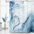 thumbnail image 1 of Blue Marble Shower Curtain, Modern Ombre Fabric Cloth Shower Curtains for Luxury Bathroom Decor, Abstract Winter Shower Curtain, 72x72, 1 of 6