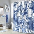 thumbnail image 1 of Blue Marble Shower Curtain Set, Abstract Modern Shower Curtain for Bathroom Decor,  Waterproof Washable Fabric Shower Curtain, 1 of 8