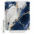 thumbnail image 1 of Blue Marble Shower Curtain Set ，Waterproof Fabric Shower Curtains Gold Line Modern Shower Curtains for Bathroom,Bathroom Decor 54x"78", 1 of 6