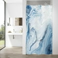 thumbnail image 1 of Blue Marble Small Stall Shower Curtain 36 x 72, Ombre Half Size Narrow Shower Curtain Set, 36 inch Modern Fabric Shower Curtains for Chic Luxury Bathroom Decor, 1 of 6