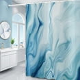 thumbnail image 1 of Blue Marble Stall Shower Curtain, Light Blue Mix White Ombre Modern Abstract Luxury Wave Bathroom Curtain Bathtub Home Decor Waterproof Fabric Machine Washable with 6PCS Hooks,36" Wx72 L, 1 of 6
