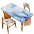 thumbnail image 1 of Blue Marble Table Cloths for 3 Foot Rectangle Tables, Gradual Modern Abstract Art Patio Waterproof Elastic Fitted Tablecloths, Washable Rectangular Table Cover for Camping, 1 of 8