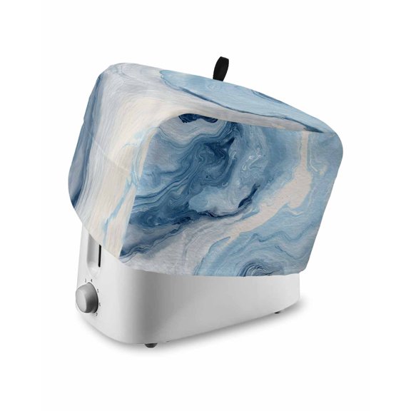 Blue Marble Toaster Cover 4 Slice, Large Kitchen Appliance Covers, Summer Ocean Wave Blue Ombre Toaster Oven Cover with Loop, Bread Machine Cover Polyester Dust Cover Protection