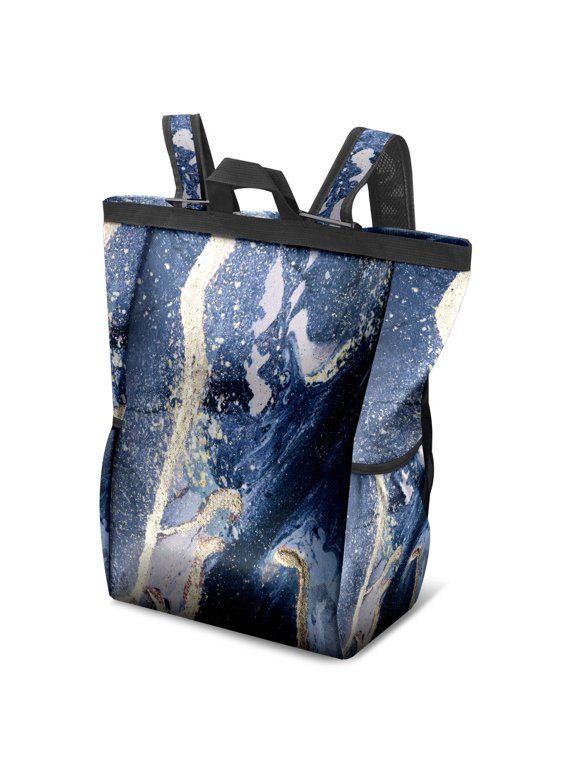 Blue Marble Tote Backpack for Women Man Lightweight Travel Backpack Laptop Bag for Work College Teacher Daypack