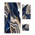 thumbnail image 1 of Blue Marble Towel Set of 3, Soft Microfiber Bath Towels, Hand Towel, Washcloths, Grey Gold Texture Vintage Farmhouse Art Quick-Dry Absorbent Towels for Bathroom Kitchen Hotel Beach Gym Spa, 1 of 7