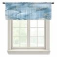 thumbnail image 1 of Blue Marble Valance Curtains for Kitchen/Living Room/Bathroom/Bedroom Window, Rod Pocket Small Topper Half Short Window Curtains Voile Sheer Scarf, Ink Painting Art Yellow Modern 60"x18", 1 of 8