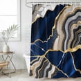 thumbnail image 1 of Blue Marble Waterproof Fabric Shower Curtain,Grey Gold Texture Vintage Farmhouse Art Waterproof Fabric Shower Curtain for Bathroom Curtains Bathtubs Hotel Shower Curtains with 12 Hooks Standard 60x72, 1 of 8