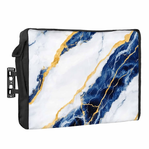 Blue Marble Waterproof Outdoor TV Cover, Abstract Retro Outside Weatherproof TV Enclosures for 30 to 32 Inch LCD Television Shield Flat Screen Protectors