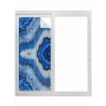 thumbnail image 1 of Blue Marble Window Privacy Film, Modern Luxury Granite Surface Motif Sketch Static Cling UV Sun Blocking Tint Film Heat Control Windows Films for Bedroom Bathroom, Window Stickers 17.7"x39.3", 1 of 8