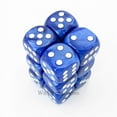 thumbnail image 1 of Blue Marbleized Deluxe Dice with White Pips D6 16mm (5/8in) Pack of 12 Koplow Games, 1 of 1