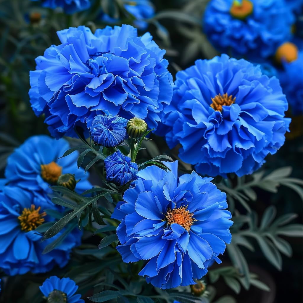 Blue Marigold Flower Seeds, Marigold Flower ITL1 Seeds