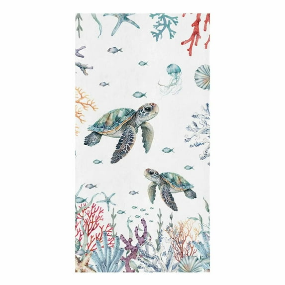 Blue Marine Coral Kitchen Towel Absorbent Dish Cloth Tableware Towel for Kitchen Household Cleaning Tool