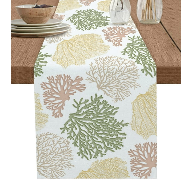 Blue Marine Coral Shells Star Table Runner for Wedding ration Modern