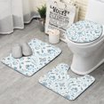 thumbnail image 1 of Blue Marine Floral and Animal Pattern Bathroom Rugs Sets 3 Piece,Toilet Cover Set,Absorbent Non Slip Bathroom Mats Sets with U-Shaped Contour Rug Toilet Rug Set, 1 of 5