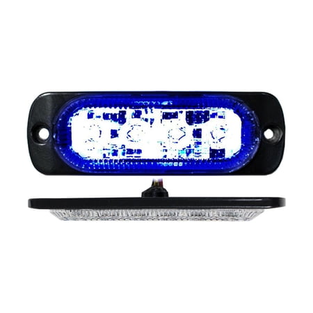 Blue Marker Strobe Light 4-LED Ultra Slim Flush Mount 19-Flash Pattern