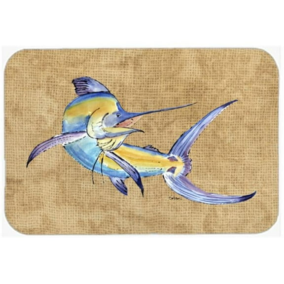 Blue Marlin Glass Cutting Board Large Size