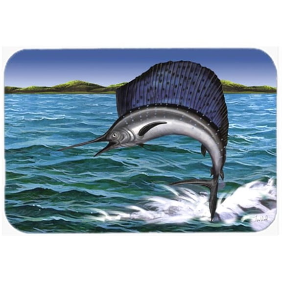 Blue Marlin Glass Cutting Board- Large