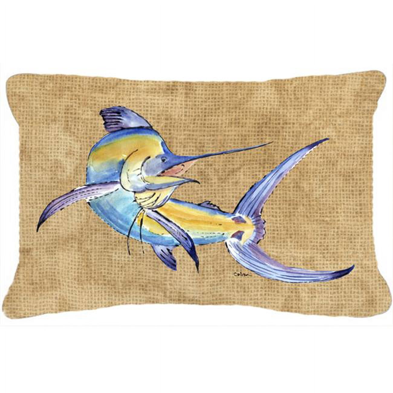 Cuscino Decorativo Fish Marlin – 30x40 Cm, Tessuto Interno/esterno, Antistrappo, Made In USA