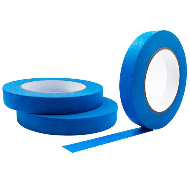Blue Masking Tape 3/4 inch,MultiSurface Painters Tape 0.71’’ x 55yd,3 Rolls(165 Total Yards