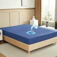 Blue Mattress Protector Waterproof Bed Cover Full Size Mattress Pad