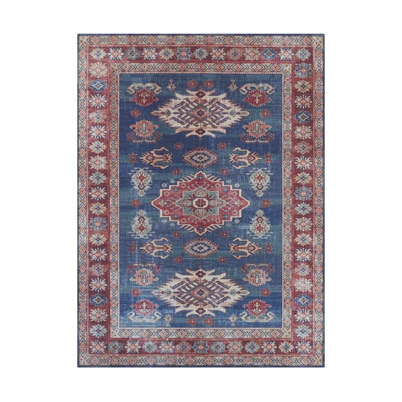 Blue Medallion Area Rug, 8' x 11'