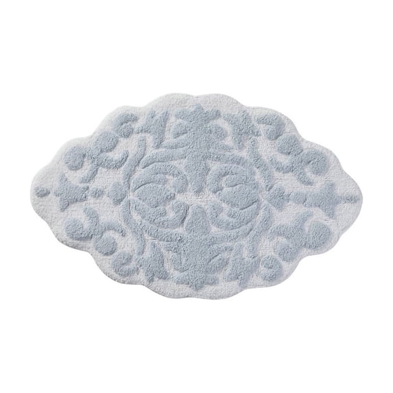 Blue Medallion Bathroom Rug 20x32 Inch, Non Slip Cotton Bath Mat, Soft Absorbent Floor Mat Carpet, Washable Entryway Kitchen Decorative Rug