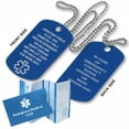 thumbnail image 1 of Blue Medical Alert ID Dog Tag Anodized Aluminum w. 27" Chain. Incl. 18 Lines of Engraving and Emergency Medical Card. Complimentary Access PHR (Personal Health Record), 1 of 8