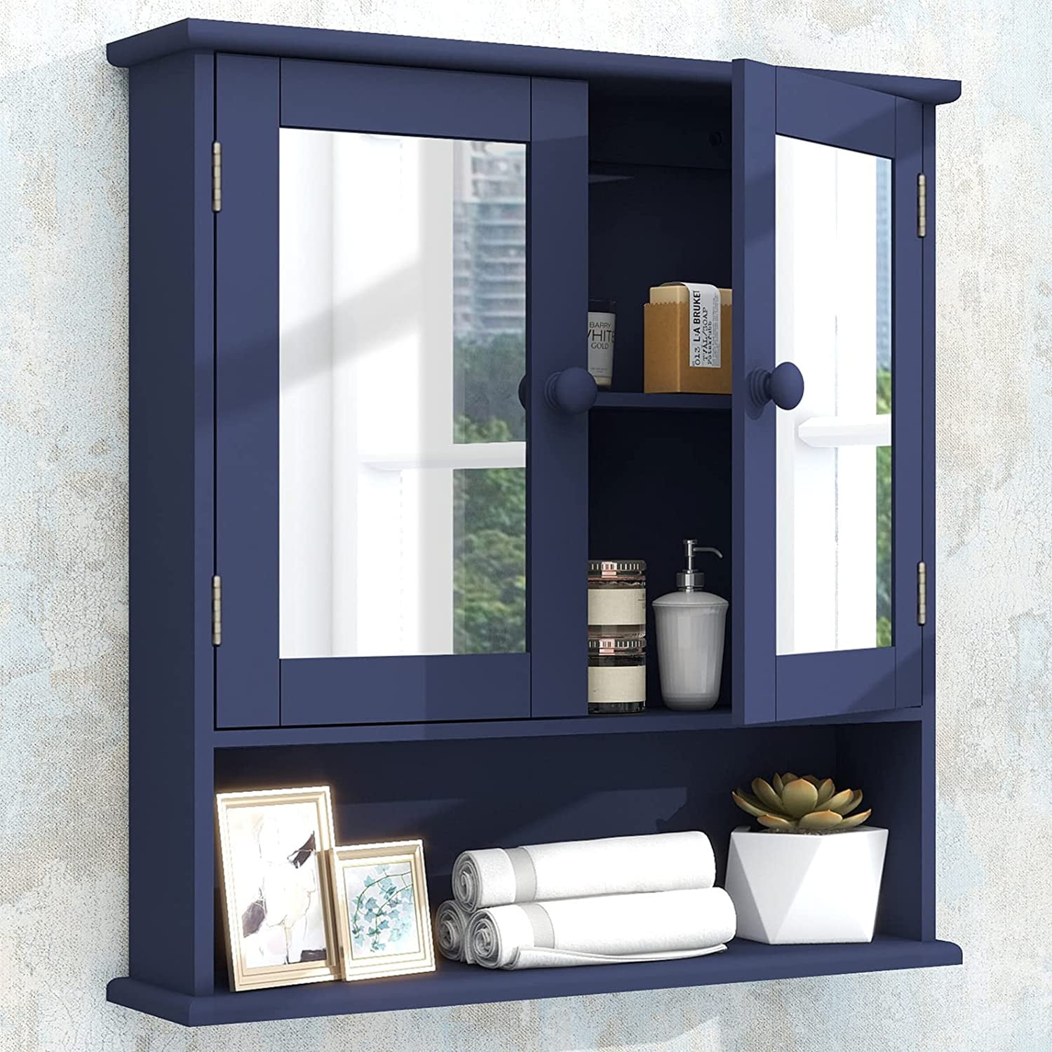 Blue Medicine Cabinet,Medicine Cabinets for Bathroom with Mirror 2 ...