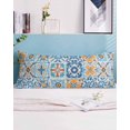 thumbnail image 1 of Blue Mediterranean Body Pillow Case Cover - Microfiber Bed Throw Pillow Covers, Vintage Moroccan Tiles Texture Decorative Lumbar Pillow Cover with Envelope Closure for Sofa/Travel 20"x54", 1 of 6
