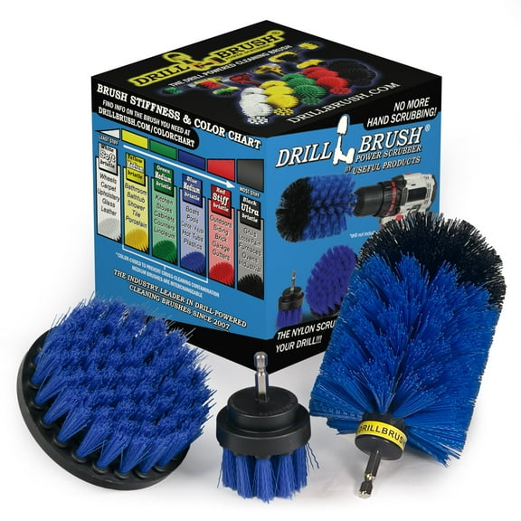 Blue Medium Stiffness Boat Brush Cleaning Set - Pool Liner Cleaning Tools Supplies - Pool Cleaning Tools - Professional Aquarium Cleaning Brush Set - Car Wash Detailing and Scrubbing Brush Set – Boat