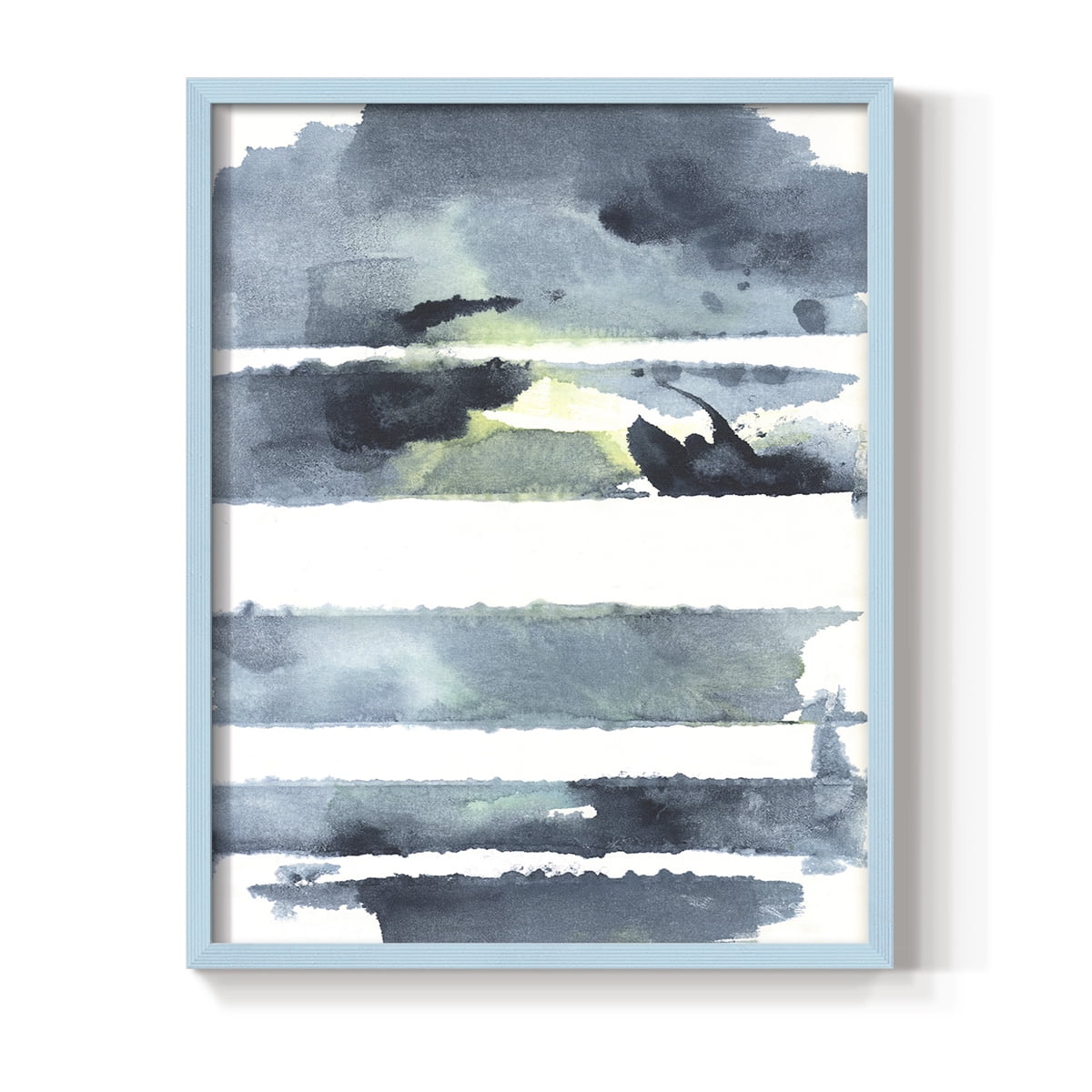Blue Memories I Framed Print in Blue Solid Wood Framed Print No Nail Hanging