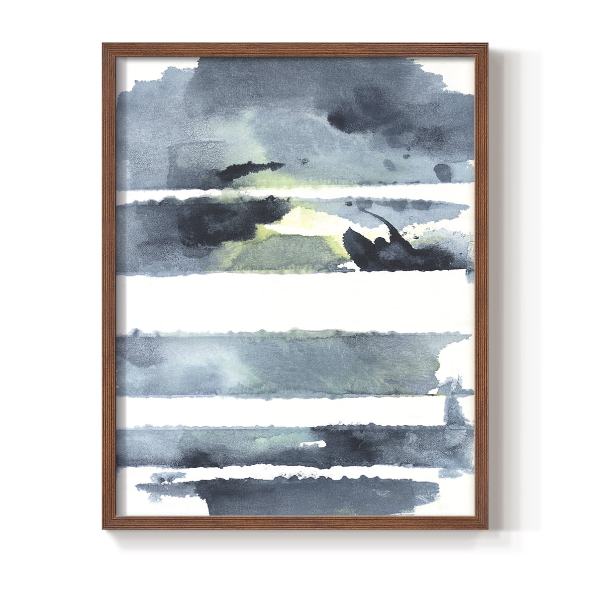 Blue Memories I Framed Print in Brown Solid Wood Framed Print No Nail Hanging